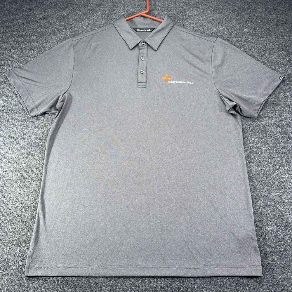 Travis Mathew Men's Polo Shirt Size XL Gray Golf Performance Short Sleeve EUC